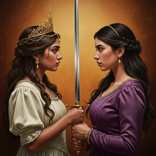 Dramatic Genre Scene: Women's Encounter with Crown and Sword