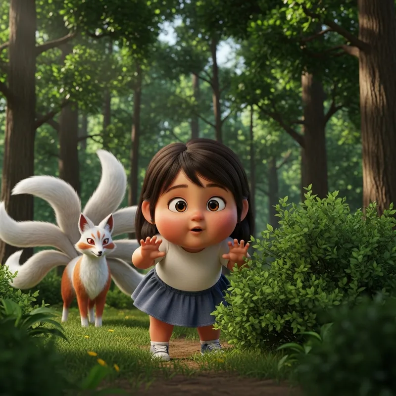 Chubby Girl Meets Kitsune in Enchanted Forest