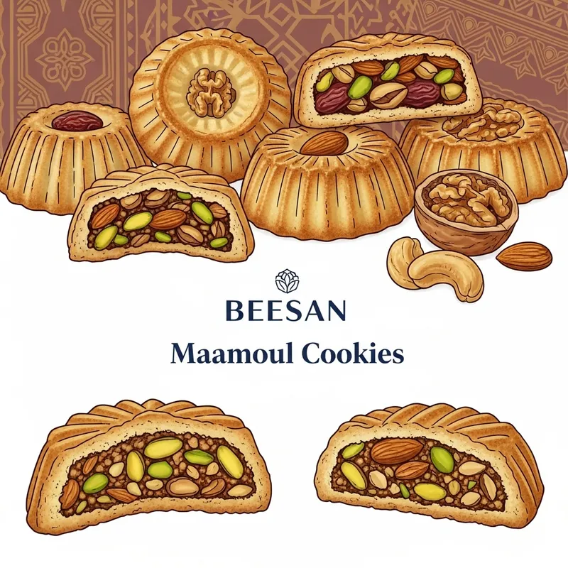 Opulent Maamoul Cookies - Palestinian Dates & Nuts Delight