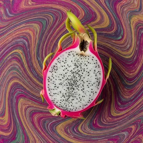 Stunning Dragon Fruit with 3D Swirl Background
