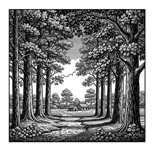 Vintage Oak Tree Design T-Shirt - Serene & Timeless