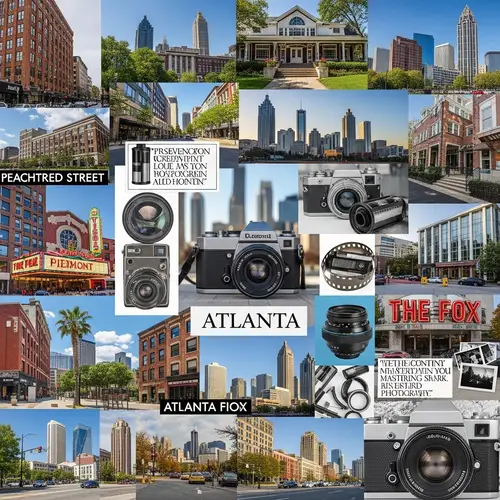 Passionate Photographer's Vision Board: Atlanta Landmarks & Photography Elements