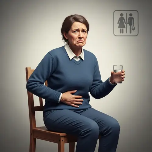 Middle-Aged Caucasian Person Showing Signs of Discomfort