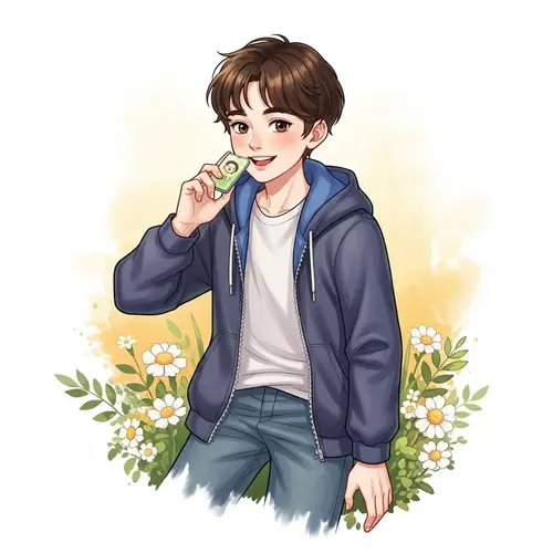 Young Teenager in Casual Outfit | Joyful and Lifelike Depiction