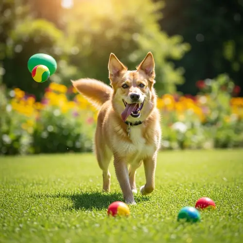 Energetic Dog Playing in Lush Green Park | Vibrant Outdoor Playtime