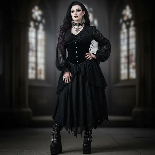 6`3 Goth Style Woman with Unique Fashion Sense
