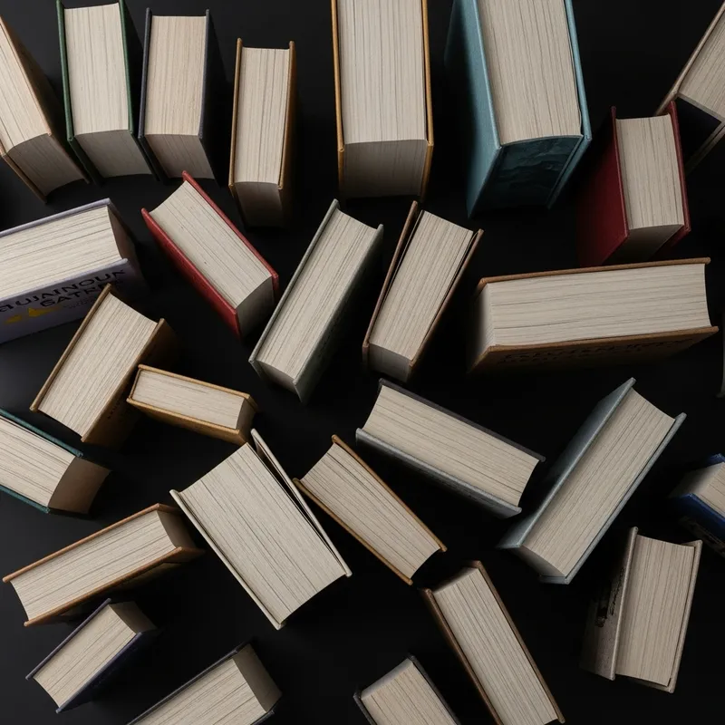 Top View of Colorful Books on Black Background
