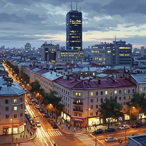 Impressionistic Cityscape Art: Vibrant Urban Life Painting