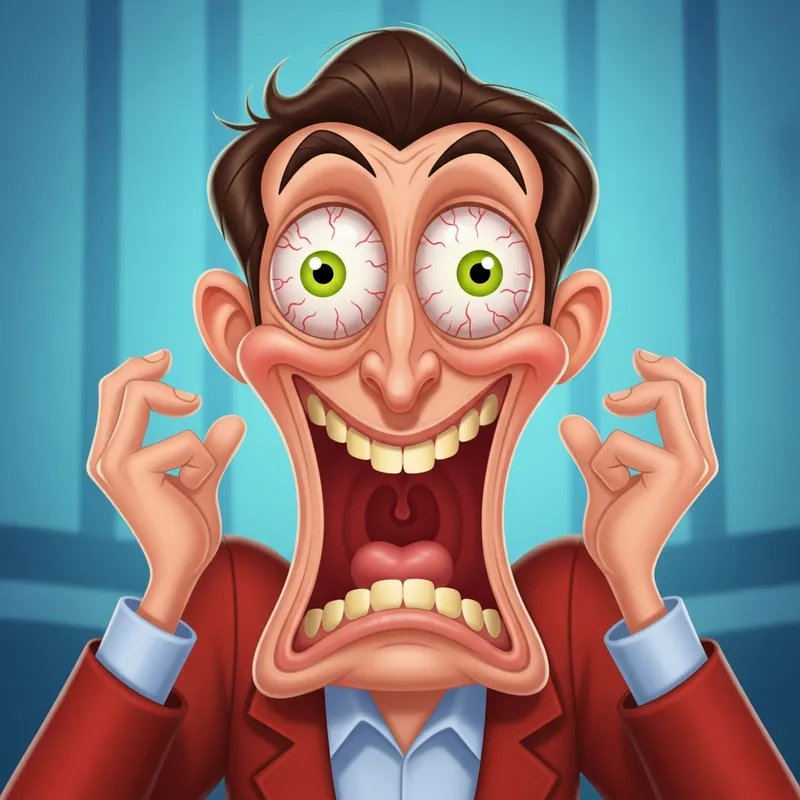 Chuck Jones-style Cartoon Face | Vibrant Colors & Humor
