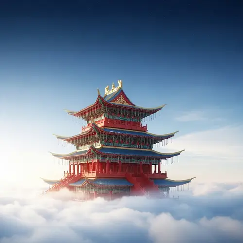 Celestial Chinese-Style Palace in the Clouds | Mystical Scene