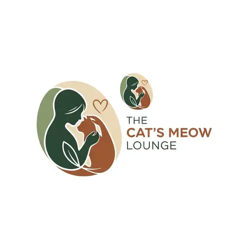 Cat Lounge Logo Design | Harmonious Human-Cat Relationship