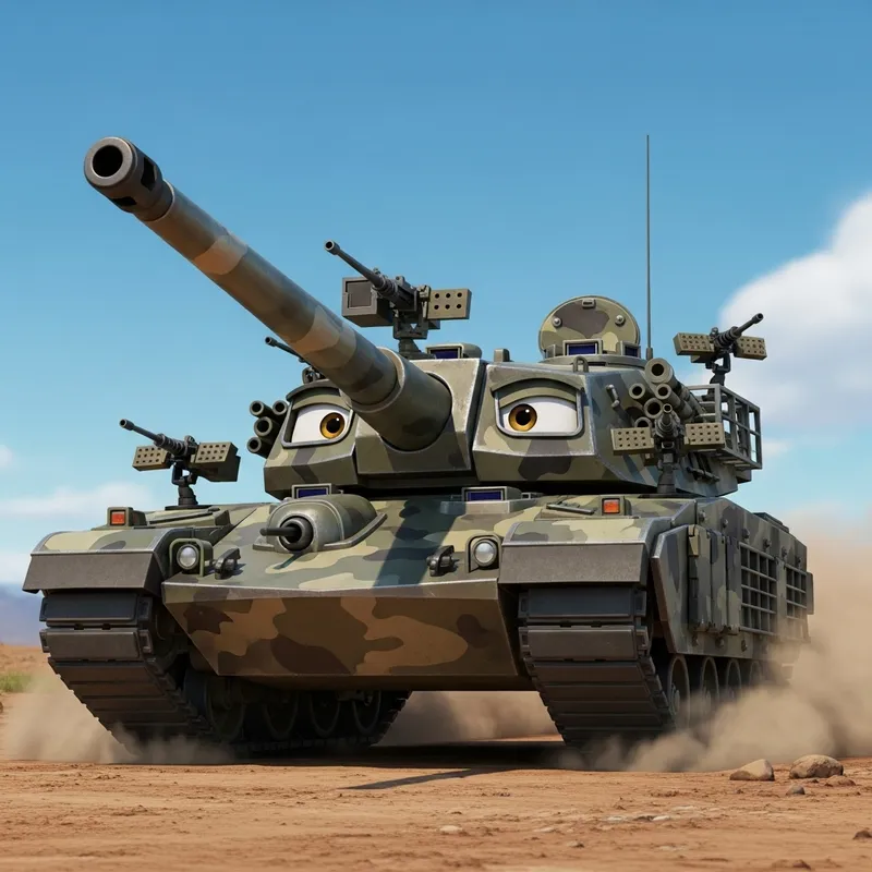 Animated Military Tank: Battle-Ready Car Universe Hero Animated Military Tank: Battle-Ready Car Universe Hero