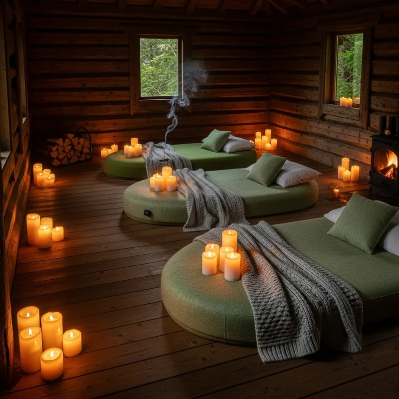 Cozy Wooden Cabin for Relaxing Massages in Nature Cozy Wooden Cabin for Relaxing Massages in Nature