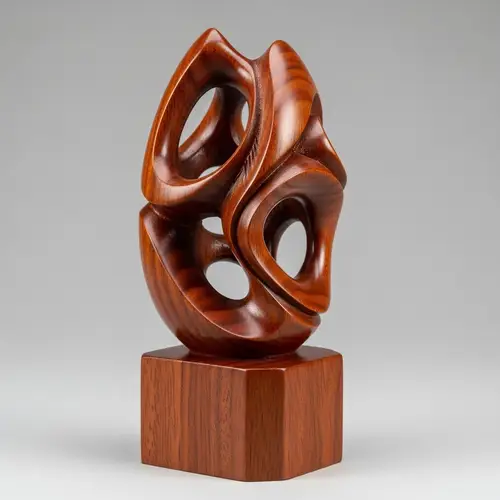 Masterfully Crafted Mahogany Wood Sculpture