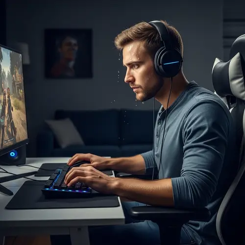 Intense Gamer Sweating Profusely | High-Octane Action Scene