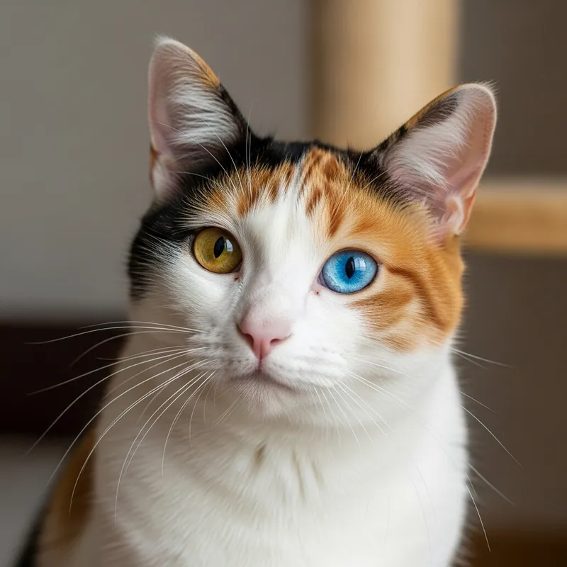 Unique Odd-Eyed Cat: Captivating Beauty of Amber and Blue Eyes