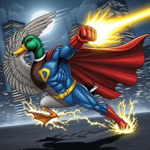 Superhero Duck Launches Attack