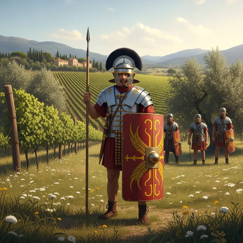 Roman Centurion in Italian Countryside