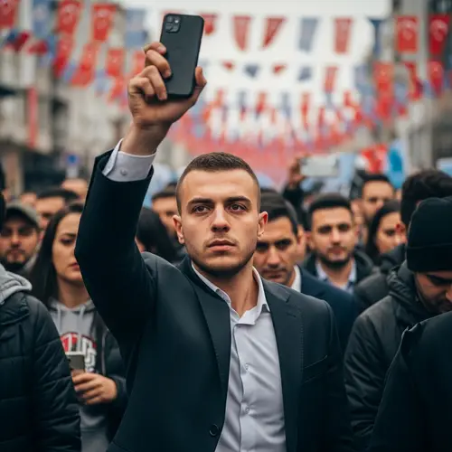 Caucasian Project Coordinator in Rally Site: Intense Election Scene