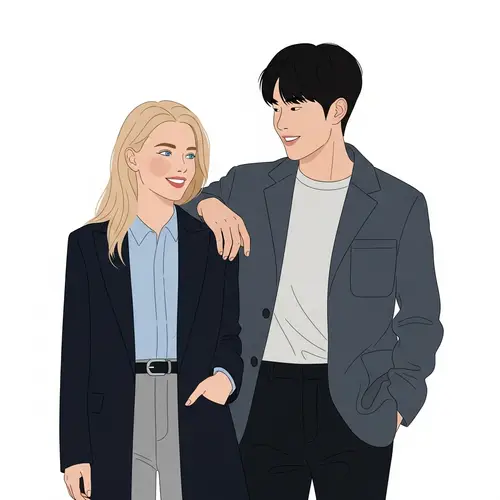 Blonde Russian Woman & Black Korean Man | Casual Friendship