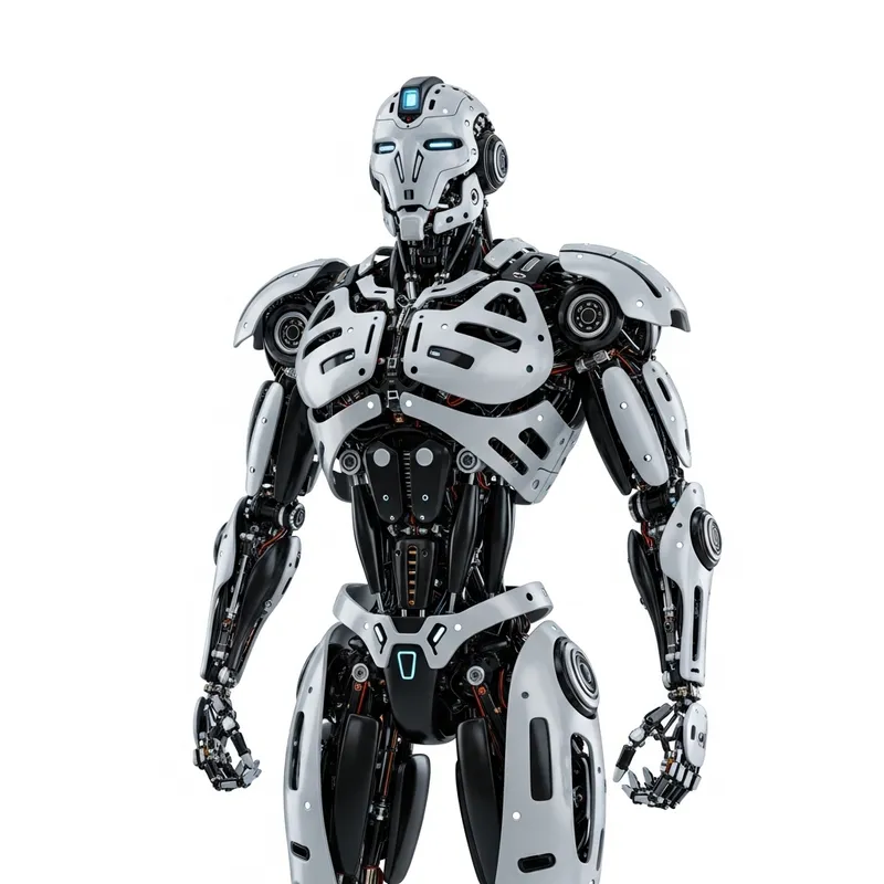 Futuristic Robot on White Background Futuristic Robot on White Background