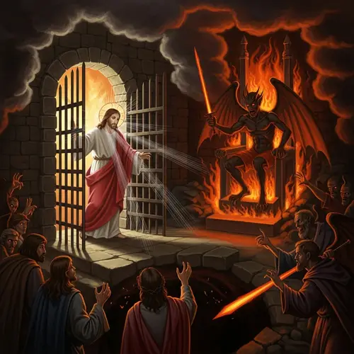 Harrowing of Hell: Jesus Confronts Satan with Divine Light