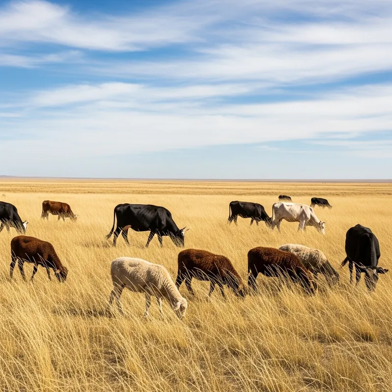 Serenity of Arid Grassland Livestock Grazing Serenity of Arid Grassland Livestock Grazing