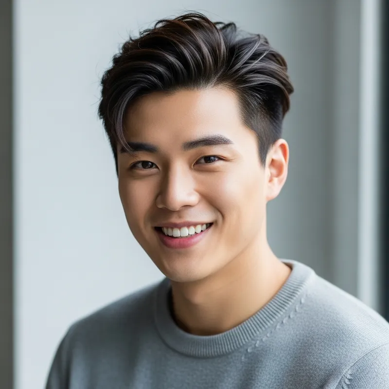 Adorable East Asian Man with a Kind Smile