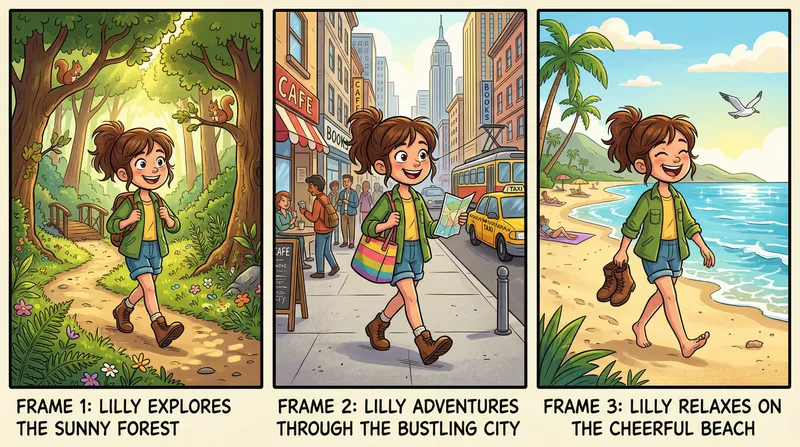 Cartoon Character Adventures: Forest, City, Beach