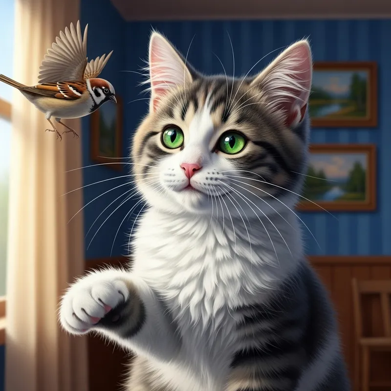 Adorable Domestic Cat | Beautiful Fur, Stunning Eyes