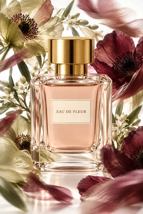 Luxury Floral Perfume Bottle - Translucent Beauty