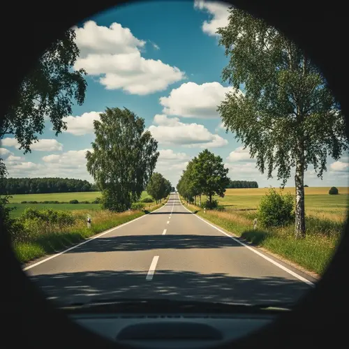 Mysterious Country Road: Nostalgic & Dreamy Countryside View