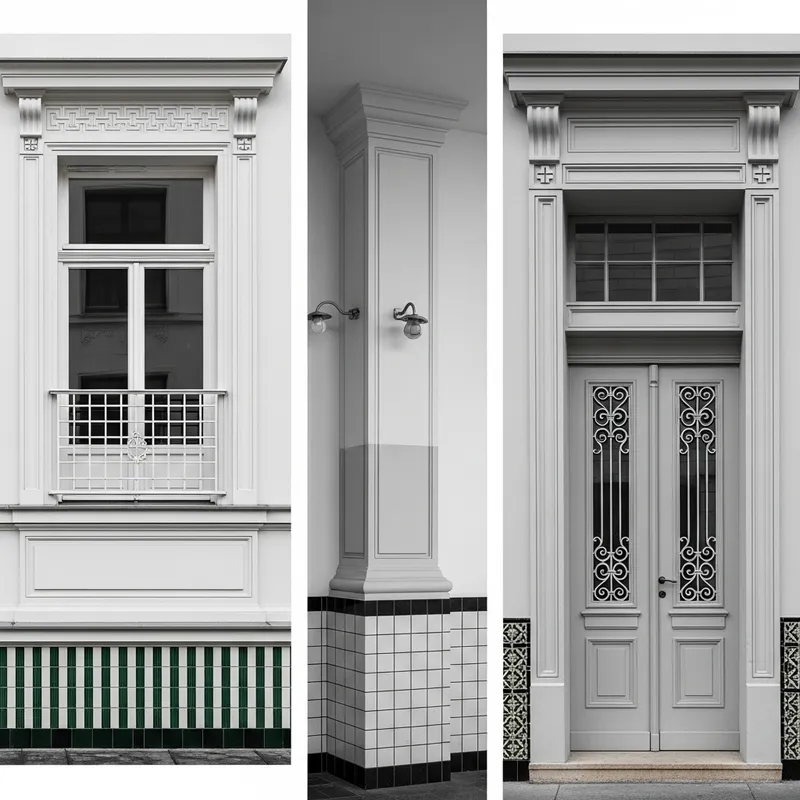 Viennese Architectural Elements in Geometric Style by Otto Wagner
