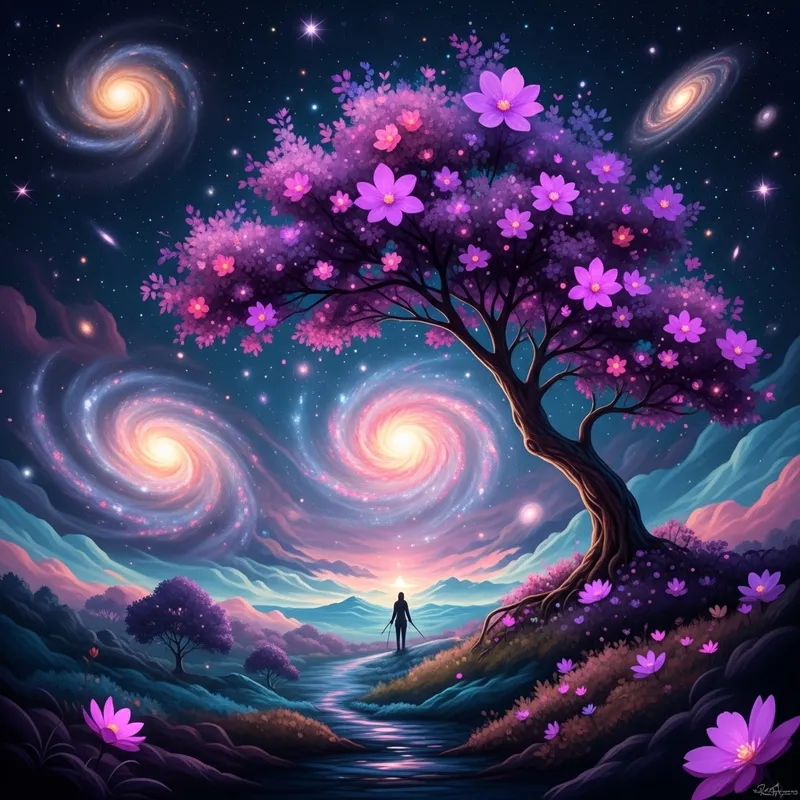 Ethereal Tree in Celestial Realm | Nebulas and Galaxies Ethereal Tree in Celestial Realm | Nebulas and Galaxies