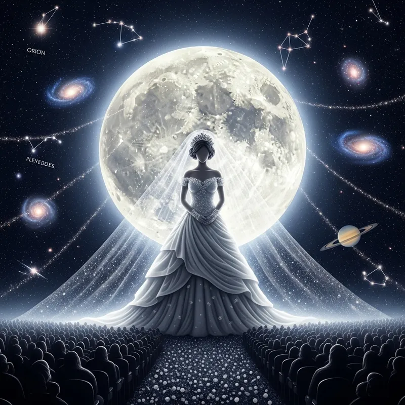 Glowing Moon Bride: A Celestial Wedding Scene