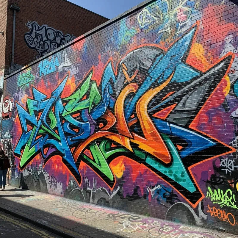 Energy of Urban Culture: Vibrant Street Graffiti Art