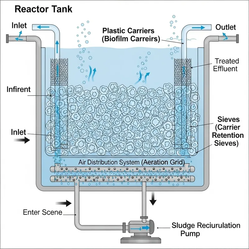 MBBR Schematic Diagram - Efficient Biofilm Reactor Design MBBR Schematic Diagram - Efficient Biofilm Reactor Design