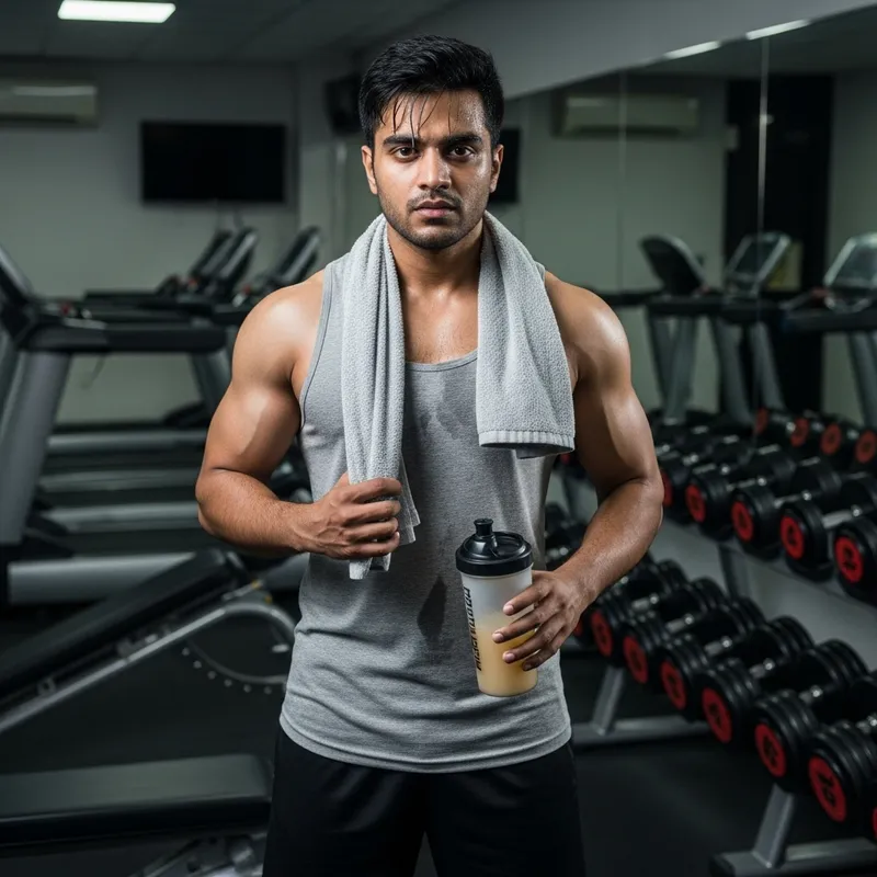 Young Man After Workout: Fitness Enthusiast Young Man After Workout: Fitness Enthusiast