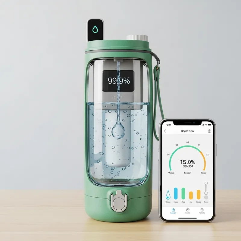 Eco-Friendly Water Bottle with Filtration | Smart Sensor & App