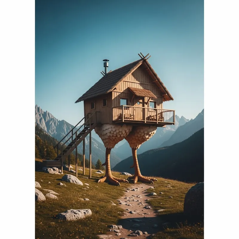 Whimsical Chicken Leg Hut Fantasy Retreat