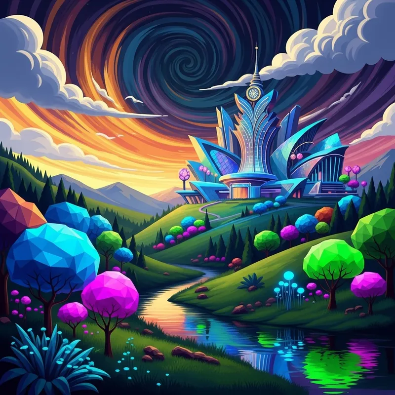 Fantasy Casino in an Abstract Landscape