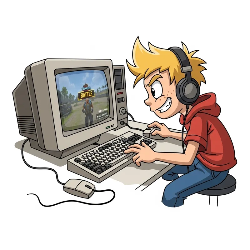 Bart Simpson Playing Fortnite on Old Computer | Nostalgia Gaming Scene