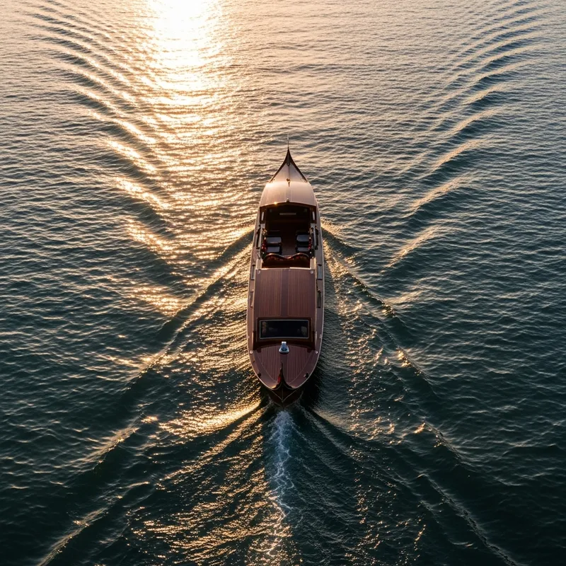 Sleek Boat Sailing on Water
