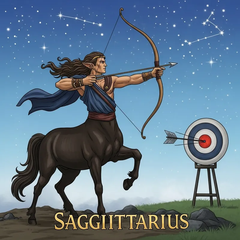 Sagittario: Mythical Centaur Shooting Arrow