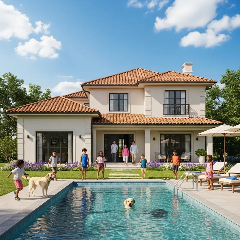 Happy Family Dream House with Pool | Lush Green Setting Happy Family Dream House with Pool | Lush Green Setting