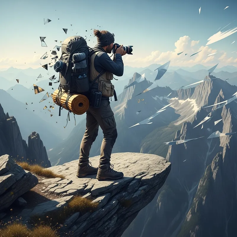 Professional Photographer at Mountain Cliff Edge