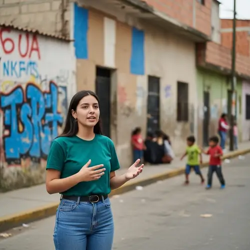 Inspiring Hispanic Social Worker Engages in Community Project