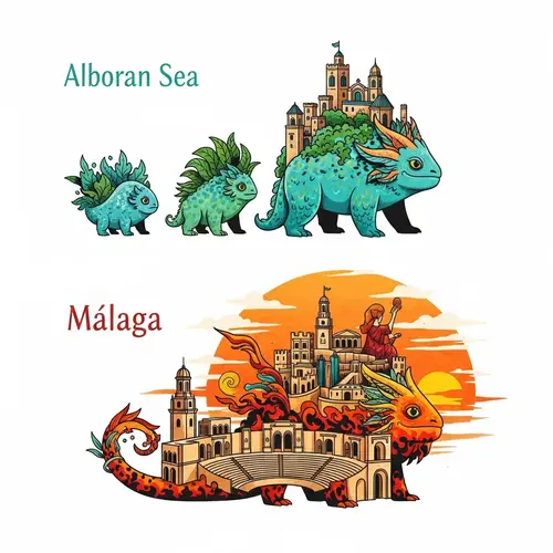 Fictional Creature Evolutions Inspired by Málaga's Beauty