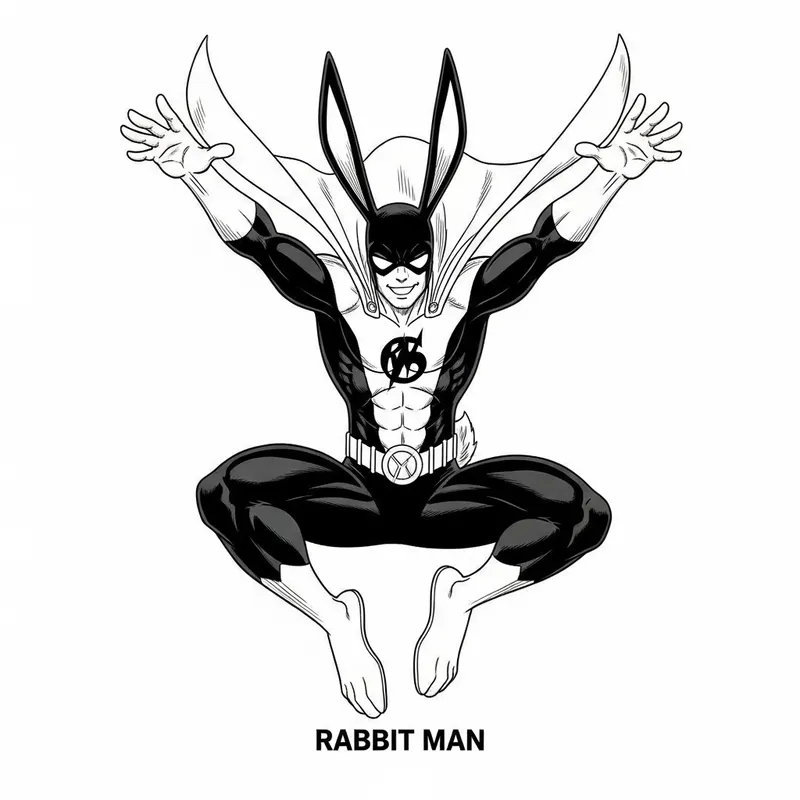 Rabbit Man: Dynamic Manga-Style Superhero Art