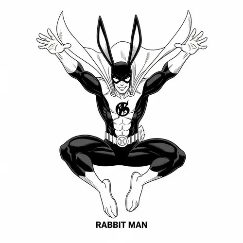 Rabbit Man: Dynamic Manga-Style Superhero Art